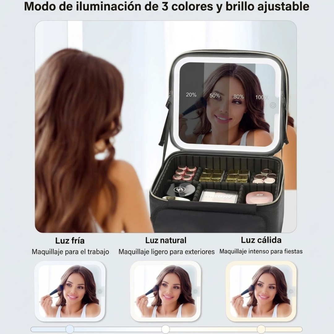Cosmetiquera Premium - con Espejo LED Integrado