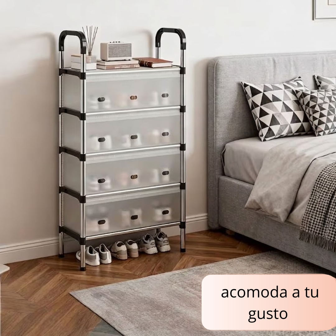 Zapatera organizadora  con tapa,   4 niveles
