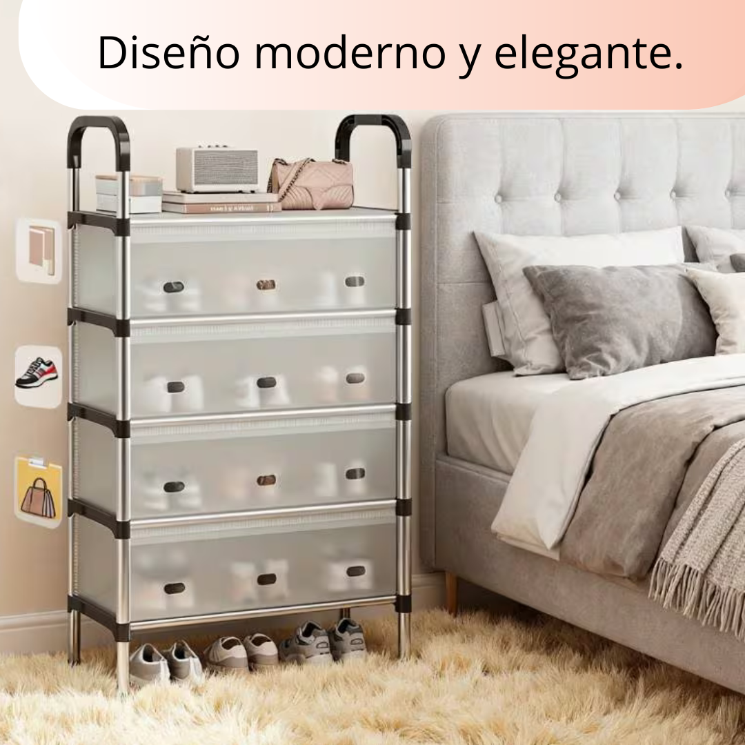 Zapatera organizadora  con tapa,   4 niveles