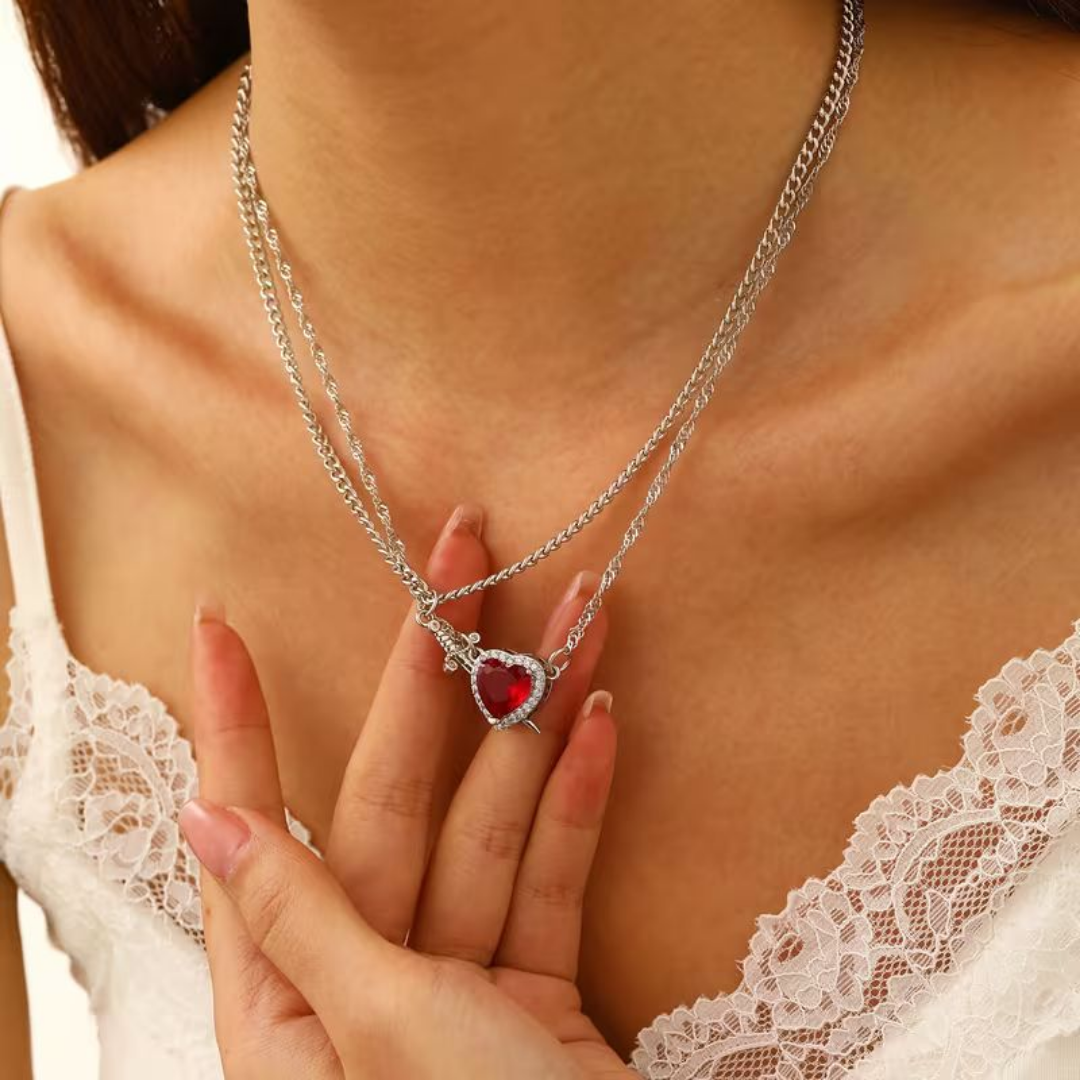 Collar Duo  de Corazón y Espada